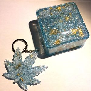 Trinket Box (Stash Jar) & Keychain pair.